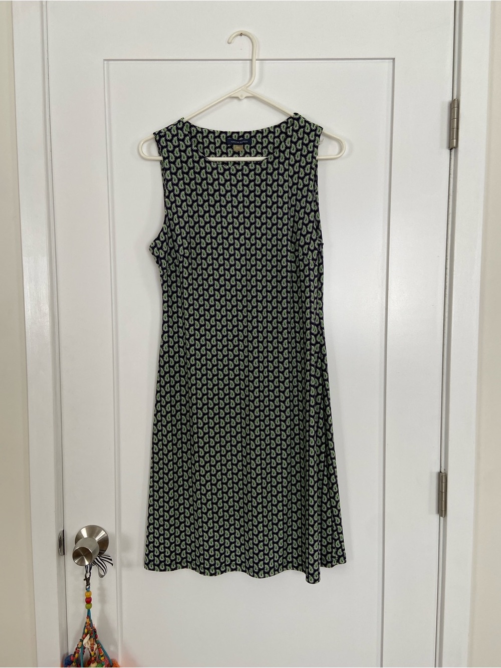 Tommy Hilfiger Navy Mini Dress with Green Paisley Motif
